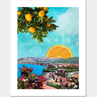 Orange Sun - Surreal/Collage Art Posters and Art